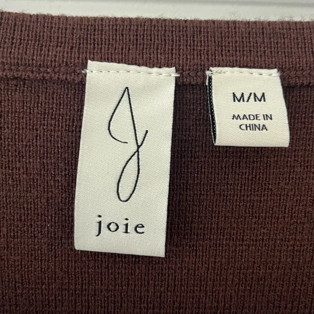 Joie Chocolate Brown Balloon Sleeve V-Neck Cardigan - Picture 3 of 6